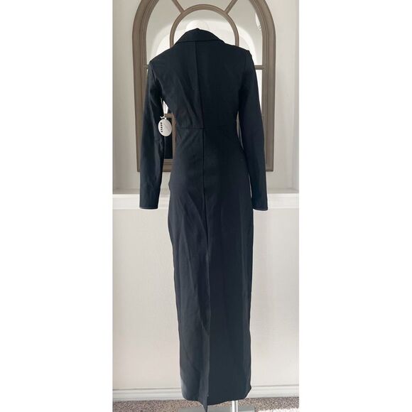 STAUD Humboldt Satin Lapel Gown Maxi Dress in Black, NWT, Size M - Picture 13 of 16